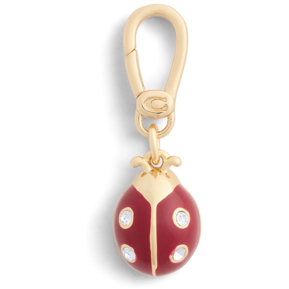 NWT Coach Gold and Red Ladybug Keychain Charm